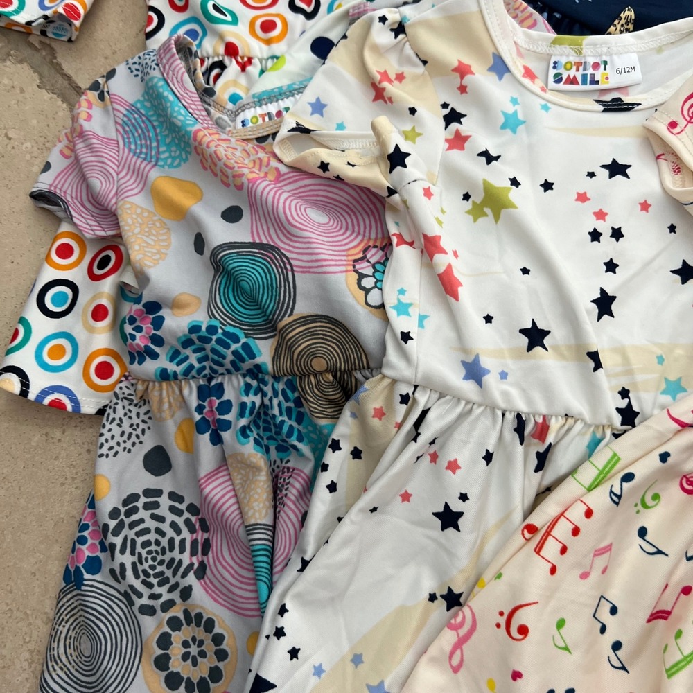 DotDotSmile Baby Girls 6/12M Bundle 10pc Dresses Leggings Mixed Prints Lot USA - Picture 7 of 12